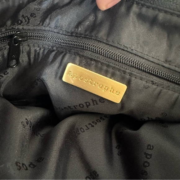 Apostrophe Genuine Leather black Shoulder Bag purse - Picture 9 of 15